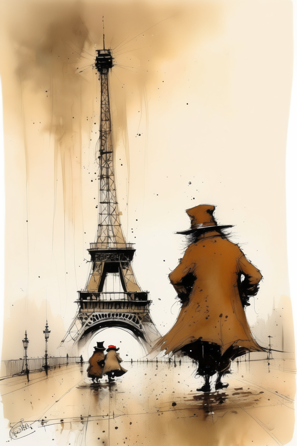 00475-230502954-_lora_Thomas Schaller Style_1_Thomas Schaller Style - paddington brown at the eiffeltower style ralph steadman.png